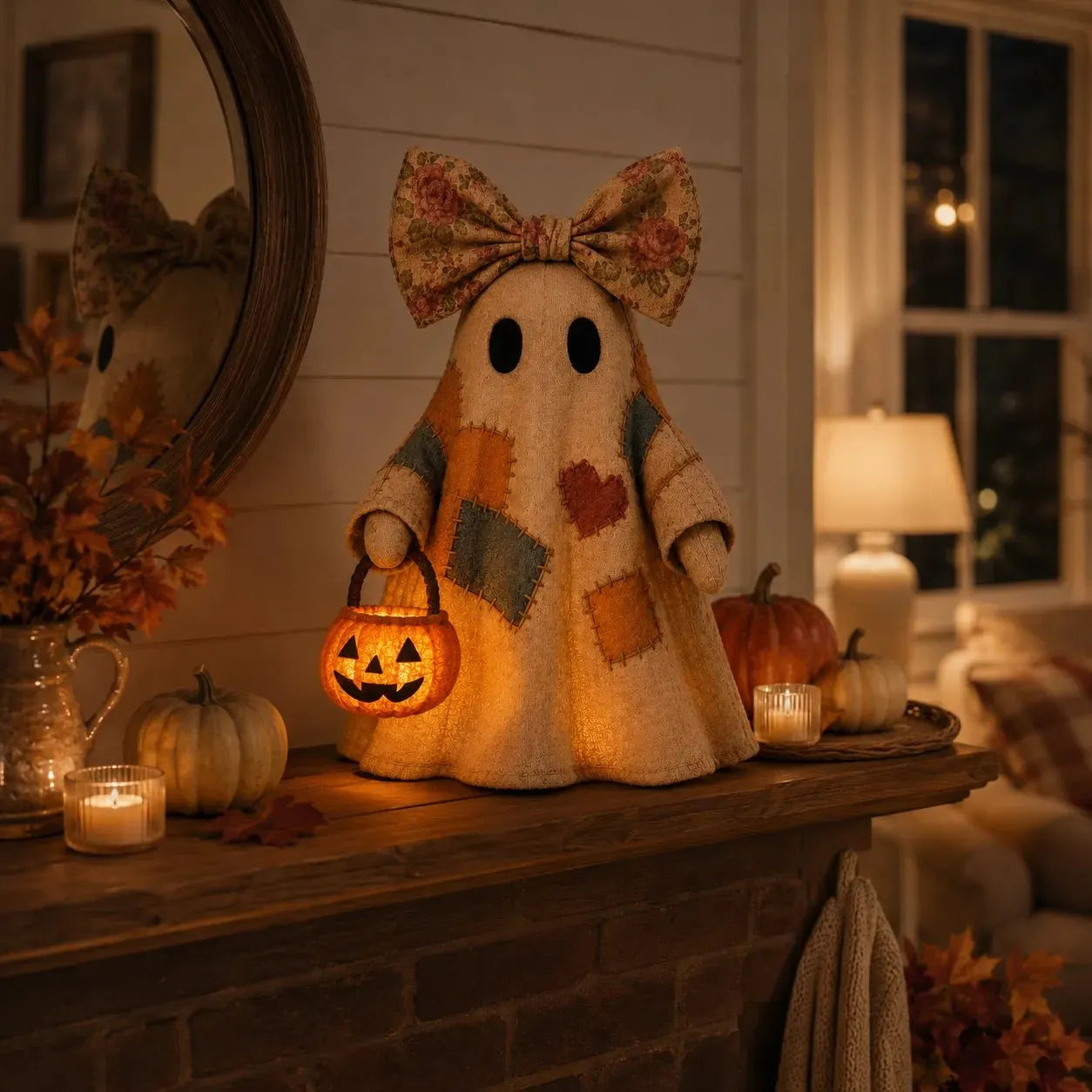 🎃Lighted Vintage Patchwork Ghost