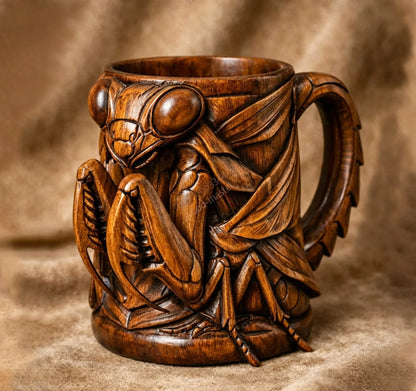 🐯 3D Carved Animal Wooden Texture Beer Mug | Vintage Resin Sculpted Wildlife Drinking Cup