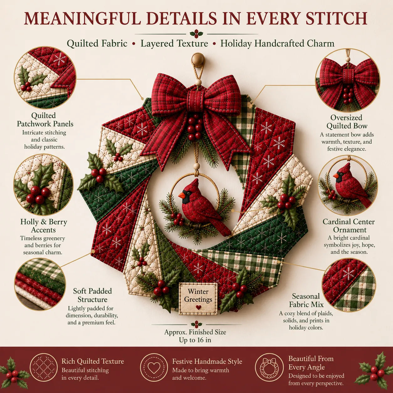 Christmas Fabric Wreath DIY Kit – A Keepsake You’ll Hang with Pride Year After Year💫