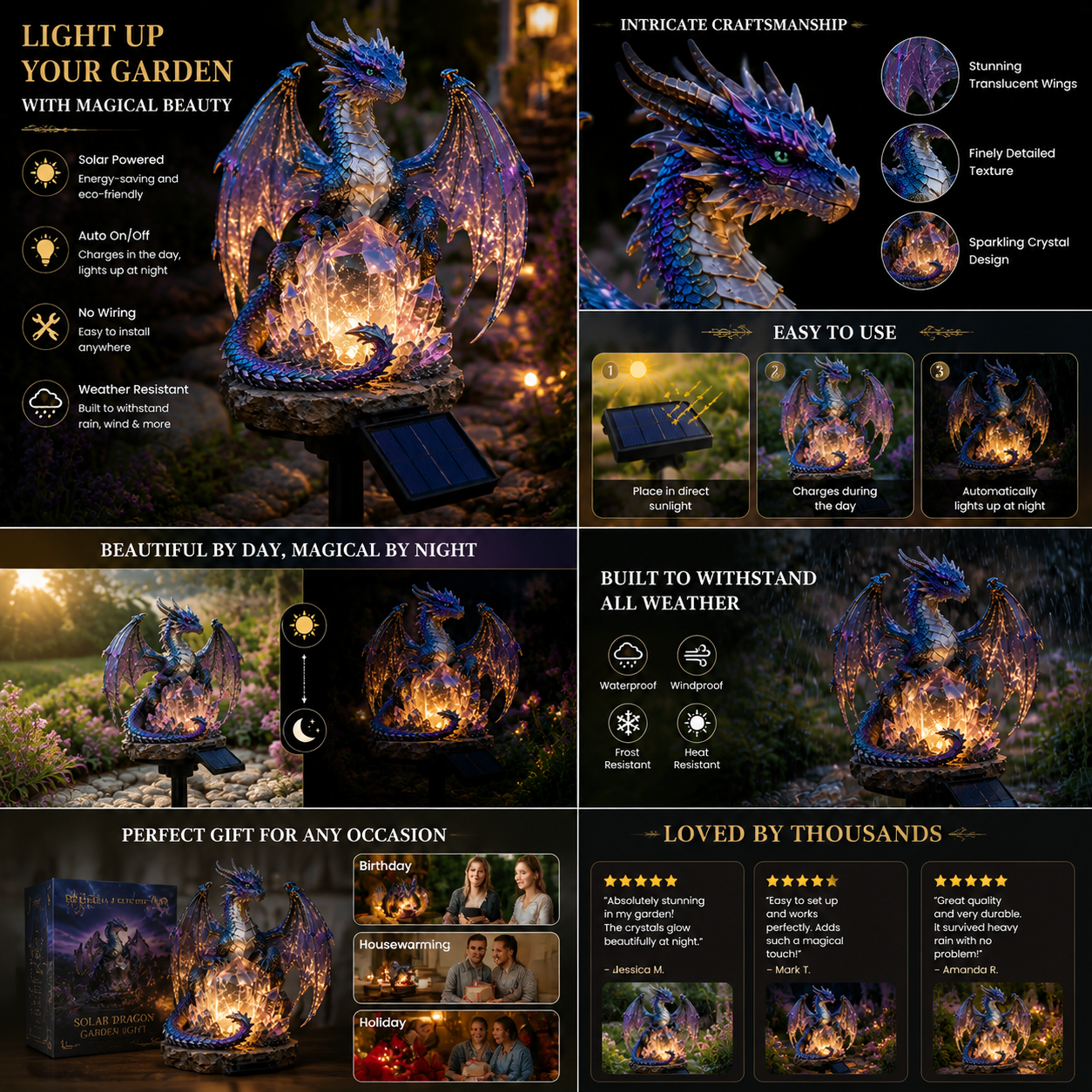 ✨️🐉 Solar Dragon Crystal Garden Light