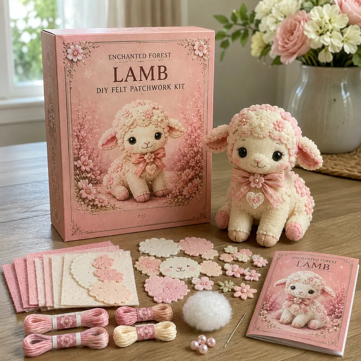 💗Pink Woodland Friends DIY Felt Sewing Kit – Make Your Own Cute Animal