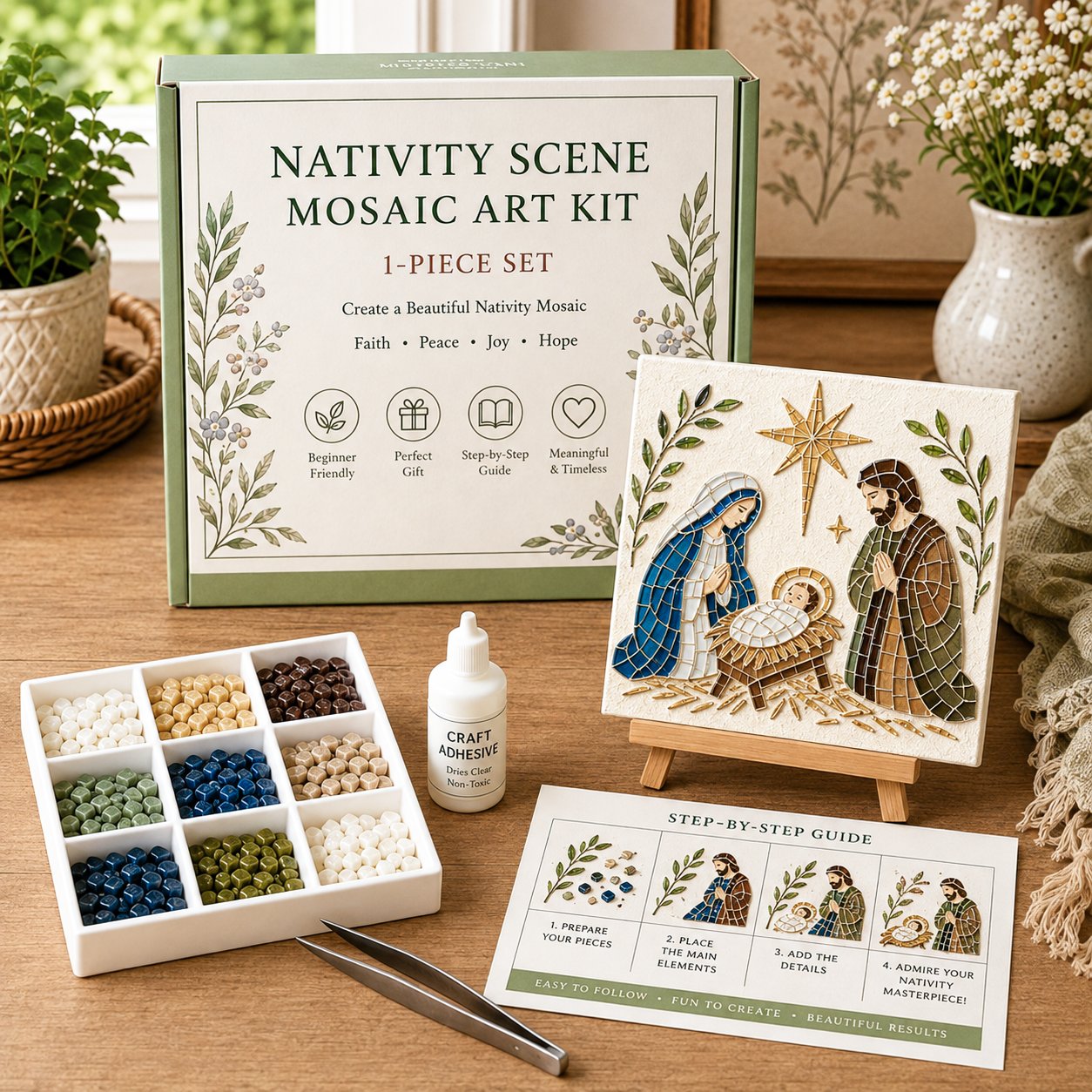 🕊️✝️DIY Christian Sea Glass Art Kit🎁 Meaningful Handmade Gift – Perfect for mothers
