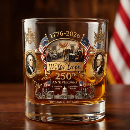 USA 250th Anniversary Commemorative Glass – 1776-2026 Heritage Edition