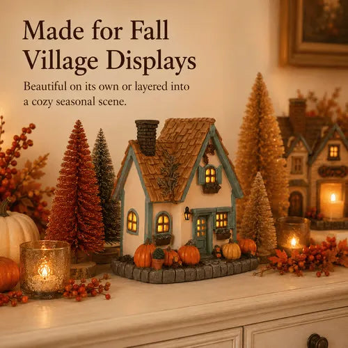 🔥Exclusive Limited Item🍂Vintage Light Up Pumpkin Cottage Halloween Ornament