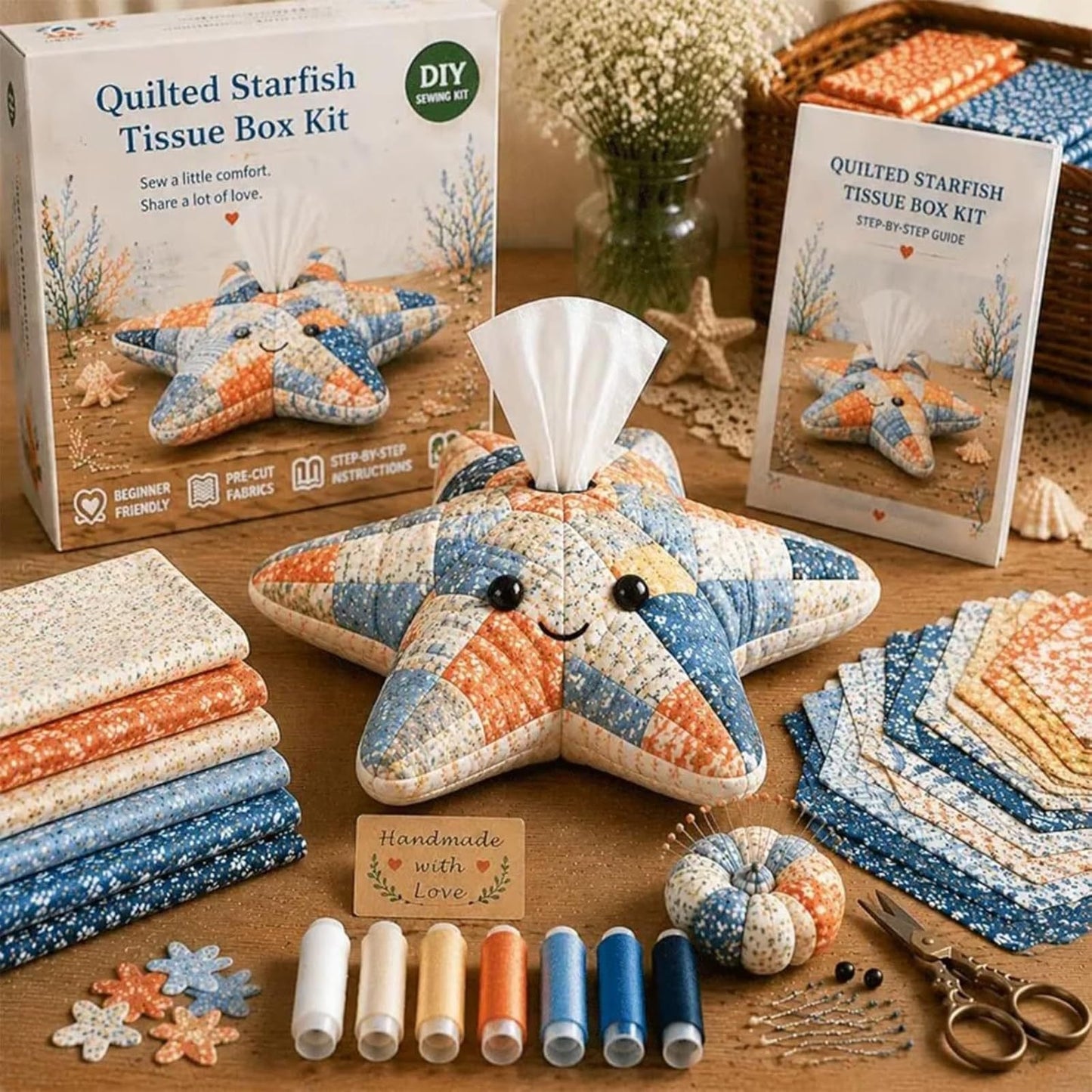🌟 Crafty Critters DIY Tissue Box Kit – Fun Animal & Ocean Friends!