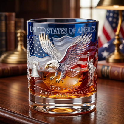 USA 250th Anniversary Commemorative Glass – 1776-2026 Heritage Edition