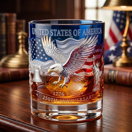 USA 250th Anniversary Commemorative Glass – 1776-2026 Heritage Edition