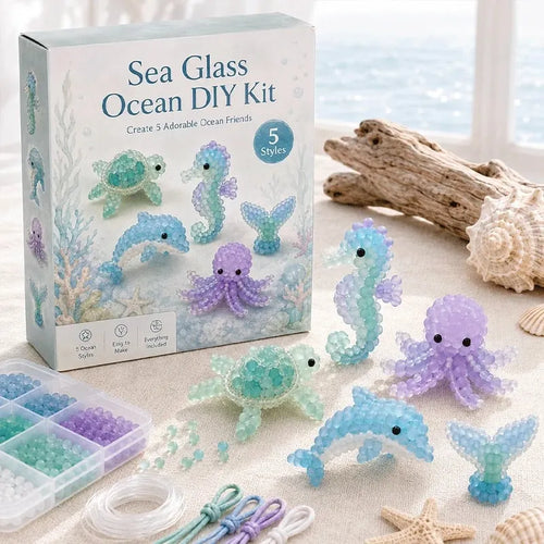 🐳 Frosted Sea Glass-Style Beading DIY Kit✨