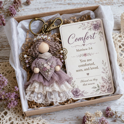 🔥⏳ Last Day 49% OFF – 🪽Inspirational Scripture Keychain Gift Set | Faith Charm, Verse Card & Gift Box