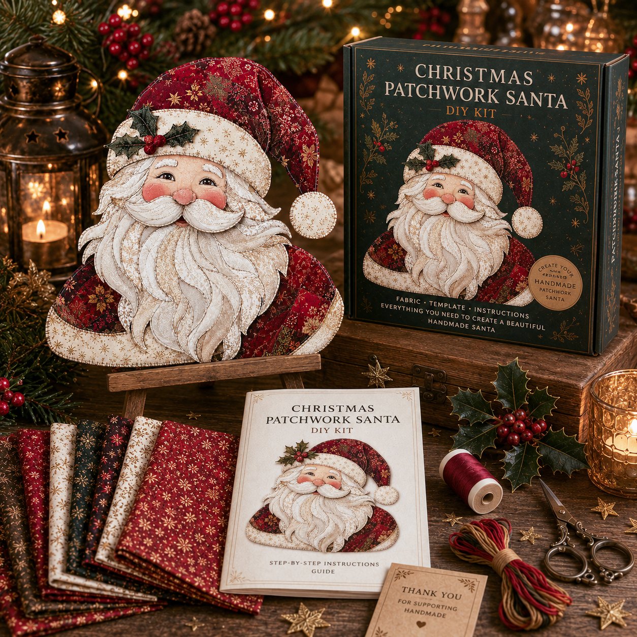💥🏆Christmas Patchwork Fabric DIY Decor Kit