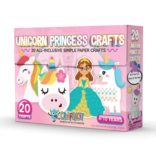🎨❤️ 20 Princess & Unicorn Crafts in a Box – Fun Mess-Free DIY Kit for Kids Ages 3–8