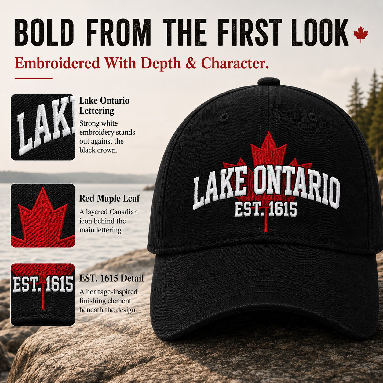 ❤️Lake Ontario Forever – 2027 fellime®Heritage Embroidered Cap🍁