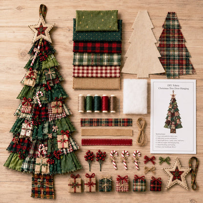 🎄 Christmas Patchwork Tree Door Hanging DIY Kit