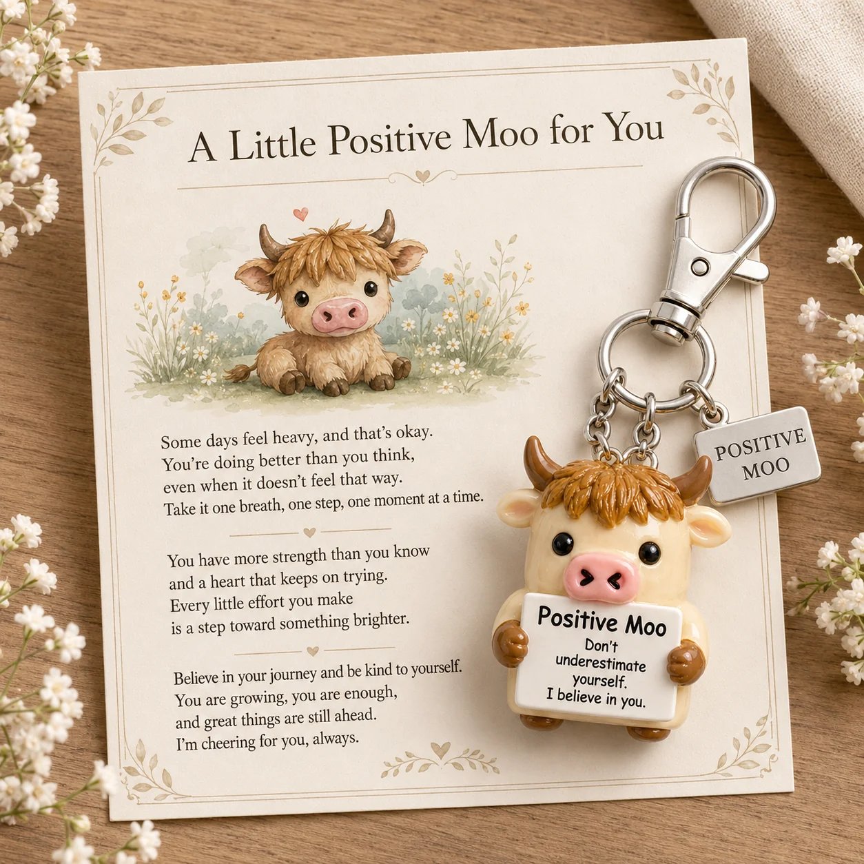 💖 Positive Reminder Keychains – Small Words, Big Comfort