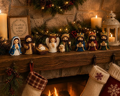 ✝️3D Beaded Nativity Collection DIY Kit – Handmade Christmas Faith Craft Set (8-Piece Set)