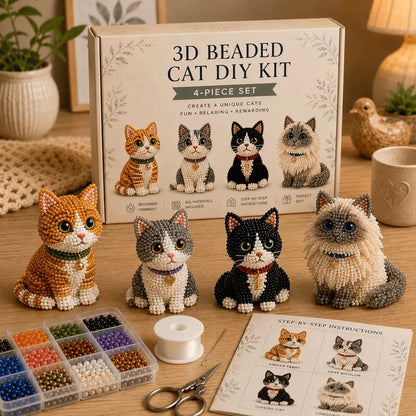 🐱 Create 4 Adorable Beaded Cats Yourself