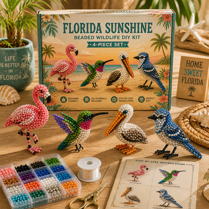 State Wildlife Beaded DIY Kit – 4-Piece Handmade Animal Craft Set Collection