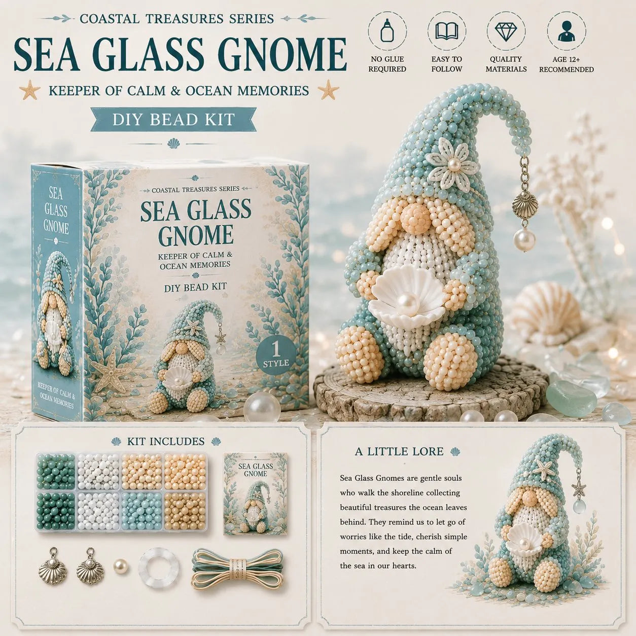 🔥 💕Cozy Gnome DIY Bead Kit Collection– Collect All 12 Gnome