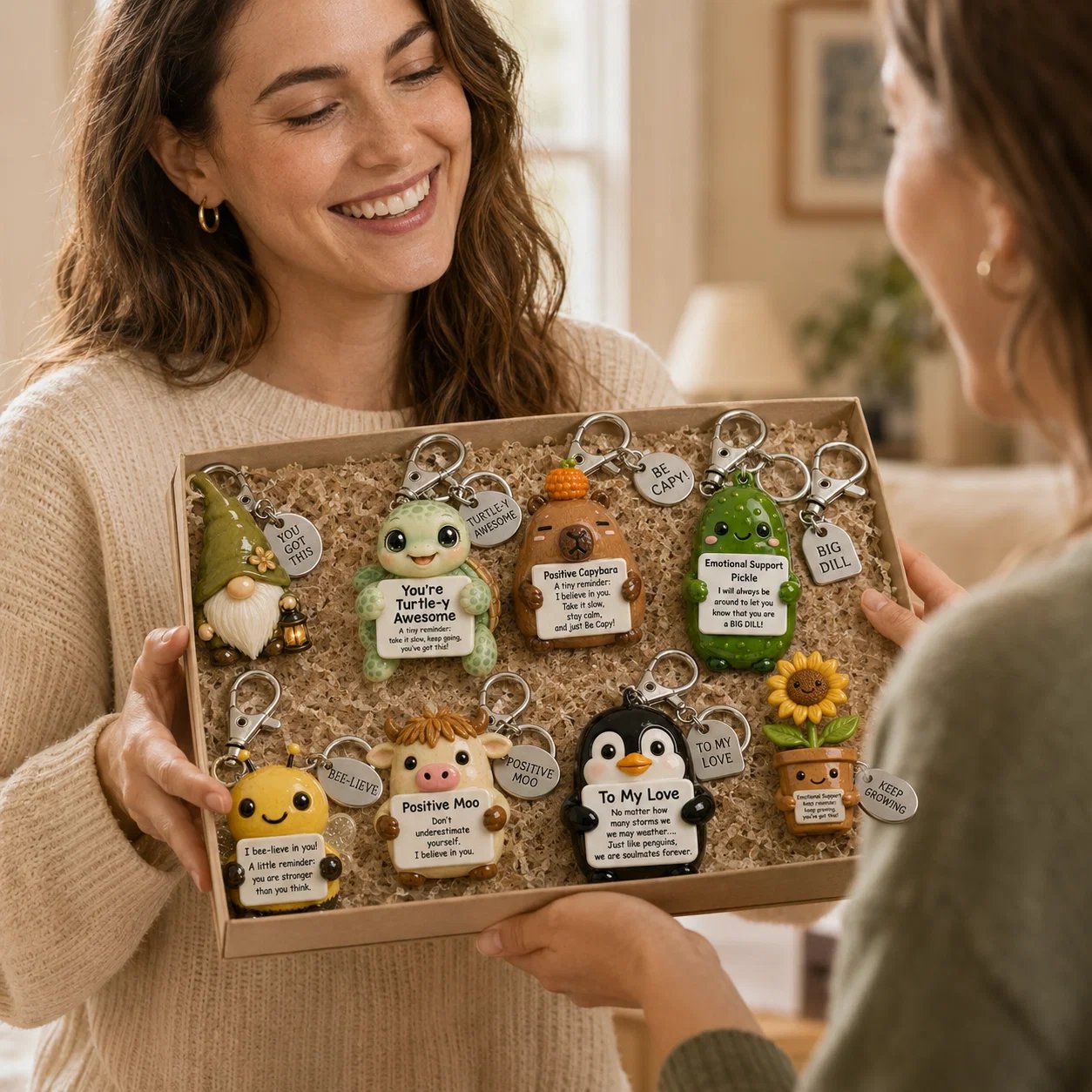 💖 Positive Reminder Keychains – Small Words, Big Comfort