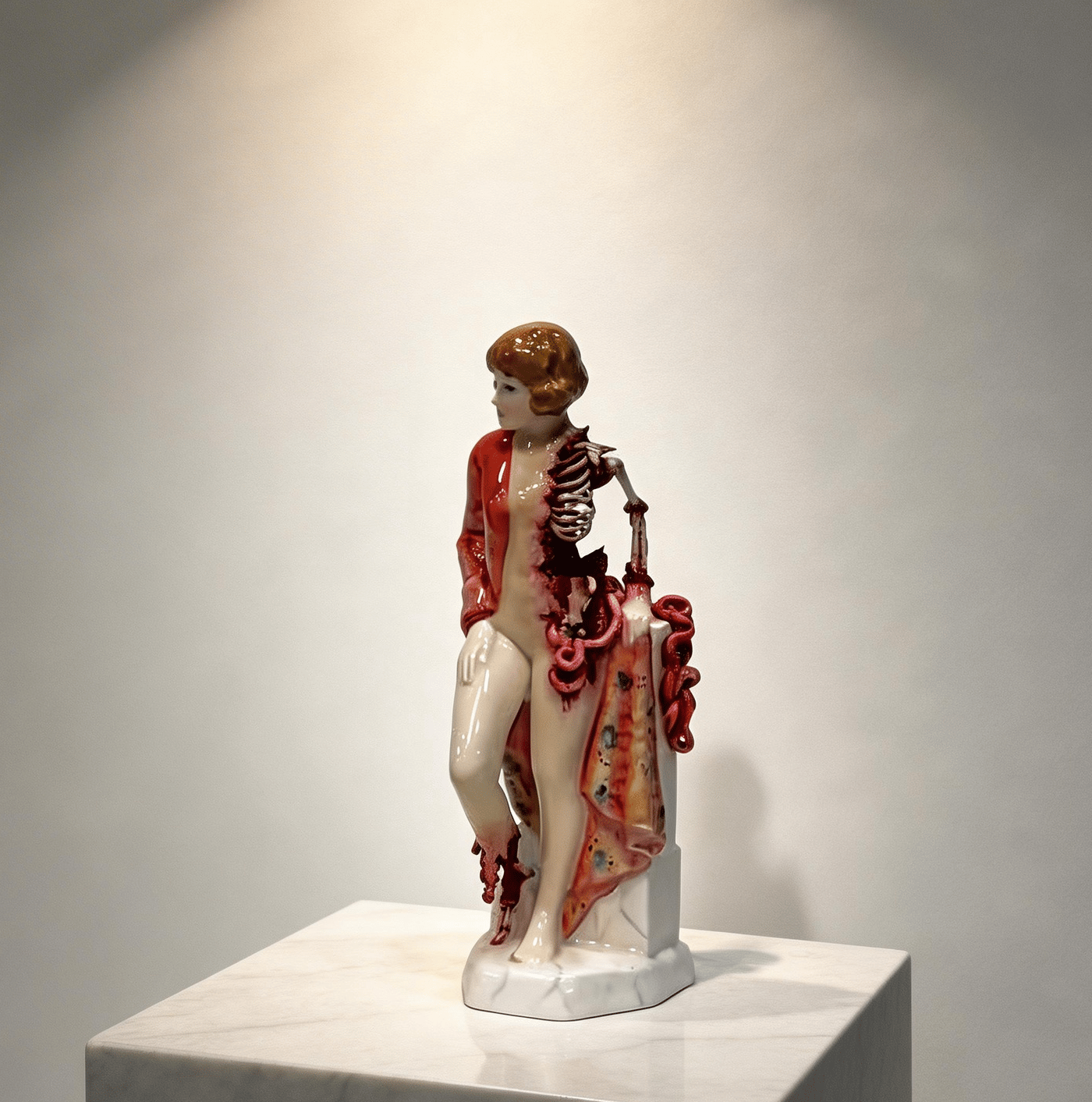 🏺✨ Broken Ladies Ceramic Art Figure – Handcrafted Mixed Media Sculpture