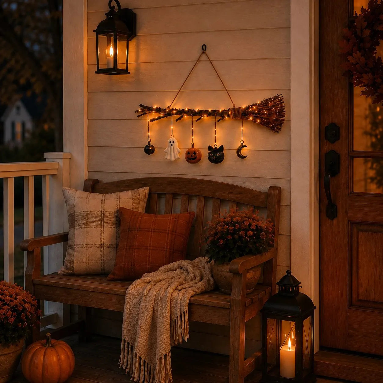 Lighted Fall Broom Wall Hanging🍂