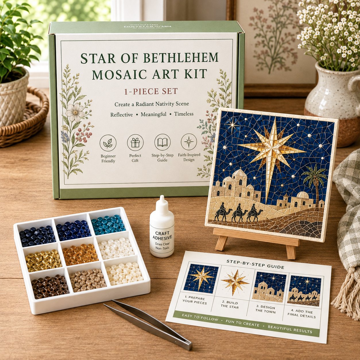 🕊️✝️DIY Christian Sea Glass Art Kit🎁 Meaningful Handmade Gift – Perfect for mothers