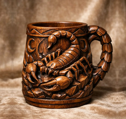 🐯 3D Carved Animal Wooden Texture Beer Mug | Vintage Resin Sculpted Wildlife Drinking Cup