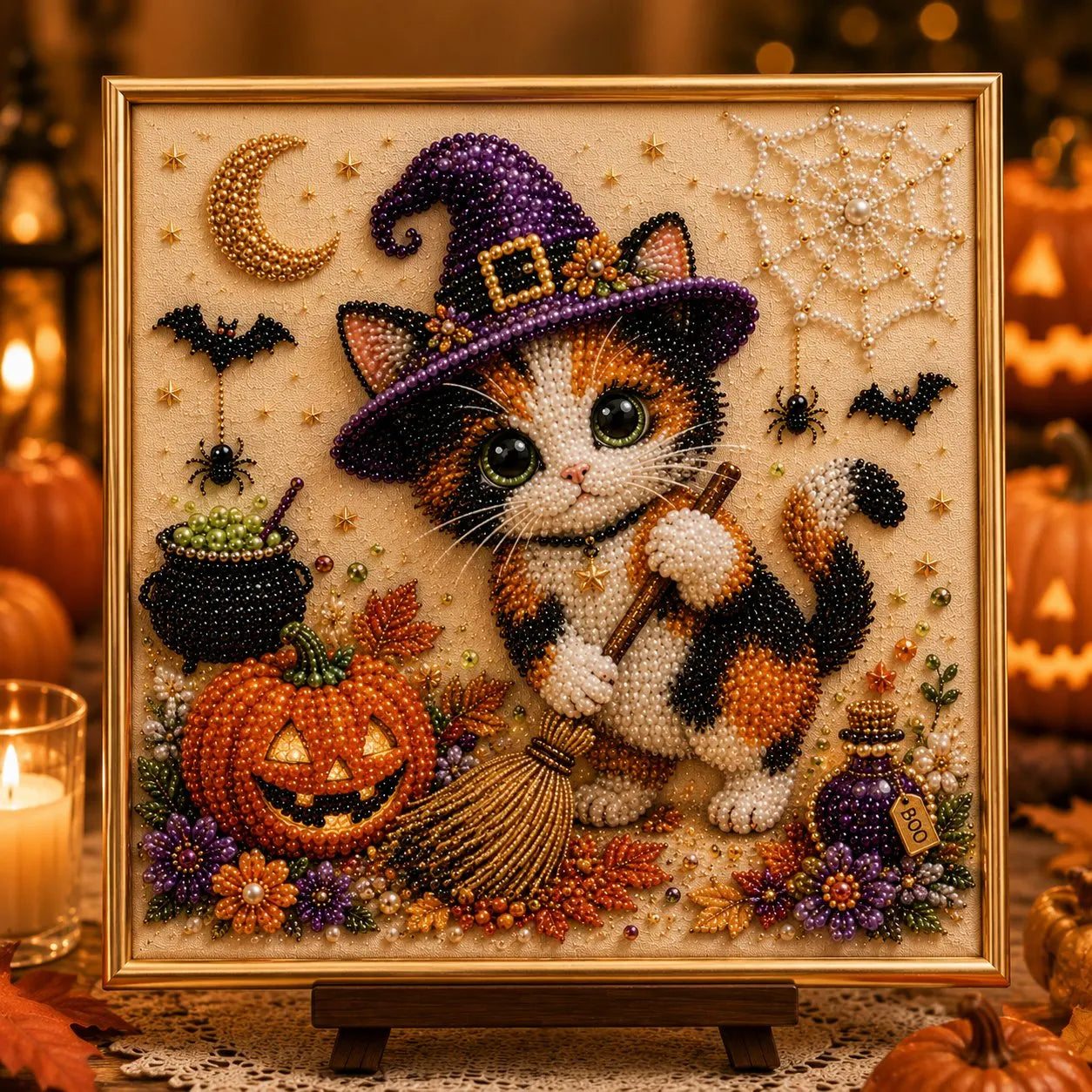 DIY Halloween Cat Pearl Bead Painting Kit 🐈‍⬛🎃 Buy 2 Get Free Shipping📦