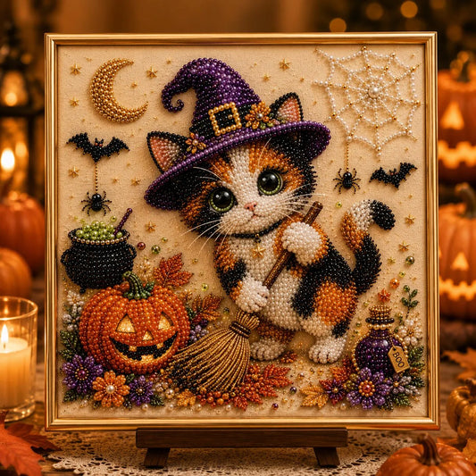 DIY Halloween Cat Pearl Bead Painting Kit 🐈‍⬛🎃 Buy 2 Get Free Shipping📦