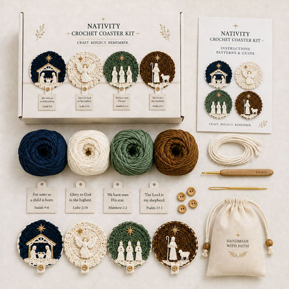 🔥LAST DAY 49% OFF - DIY Nativity Crochet Coaster Kit – A Meaningful Christmas Craft