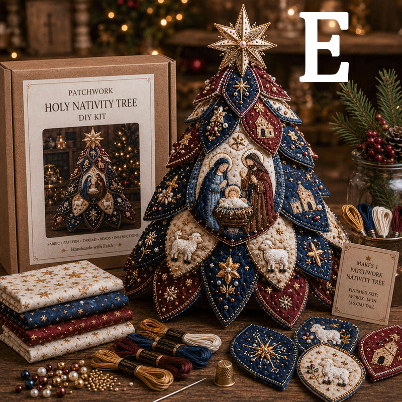 ✝️ Religious-Themed Beaded & Quilted Christmas Tree DIY Kit