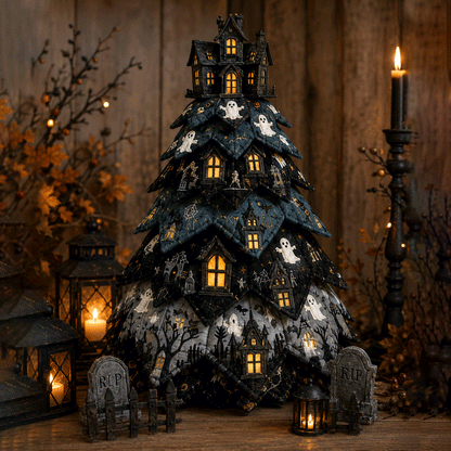🎃DIY Halloween Quilted Fabric Tree Kit🧵(Must be assembled by hand)
