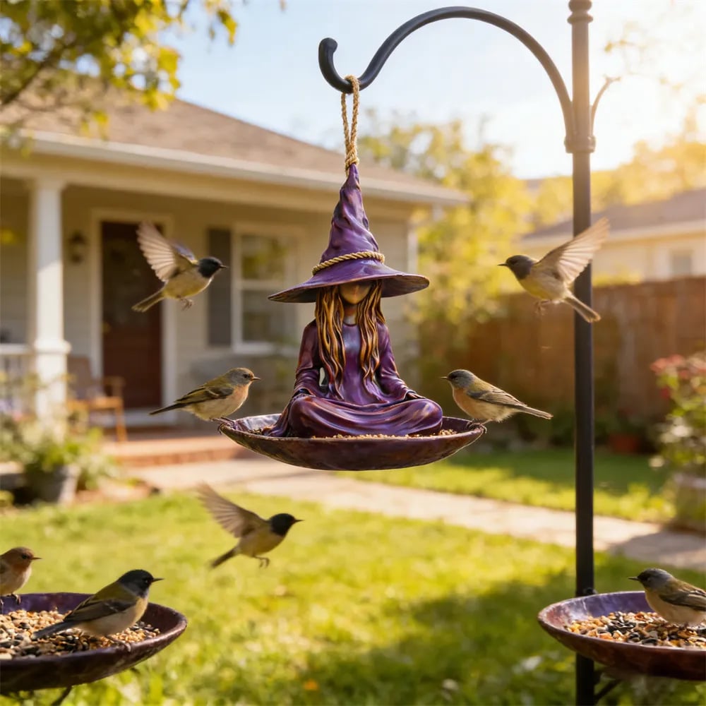 2026 Meditating Witch Garden Bird Feeder