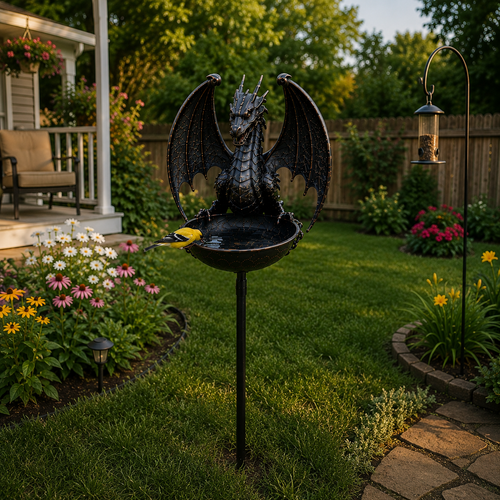 Dragon Bird Bath & Feeder