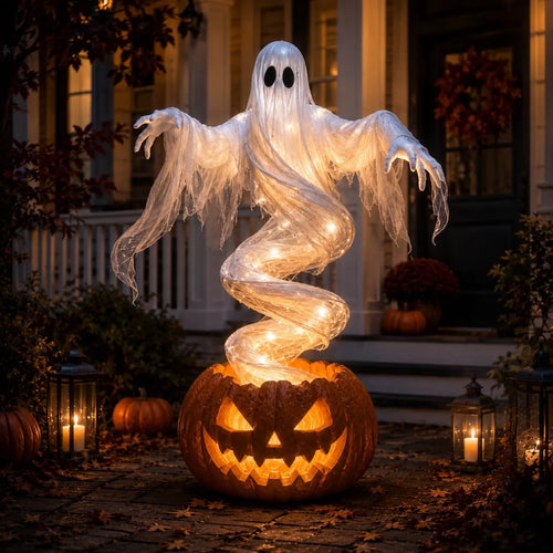 👻Swirling Ghost Pumpkin Yard Lamp🎃