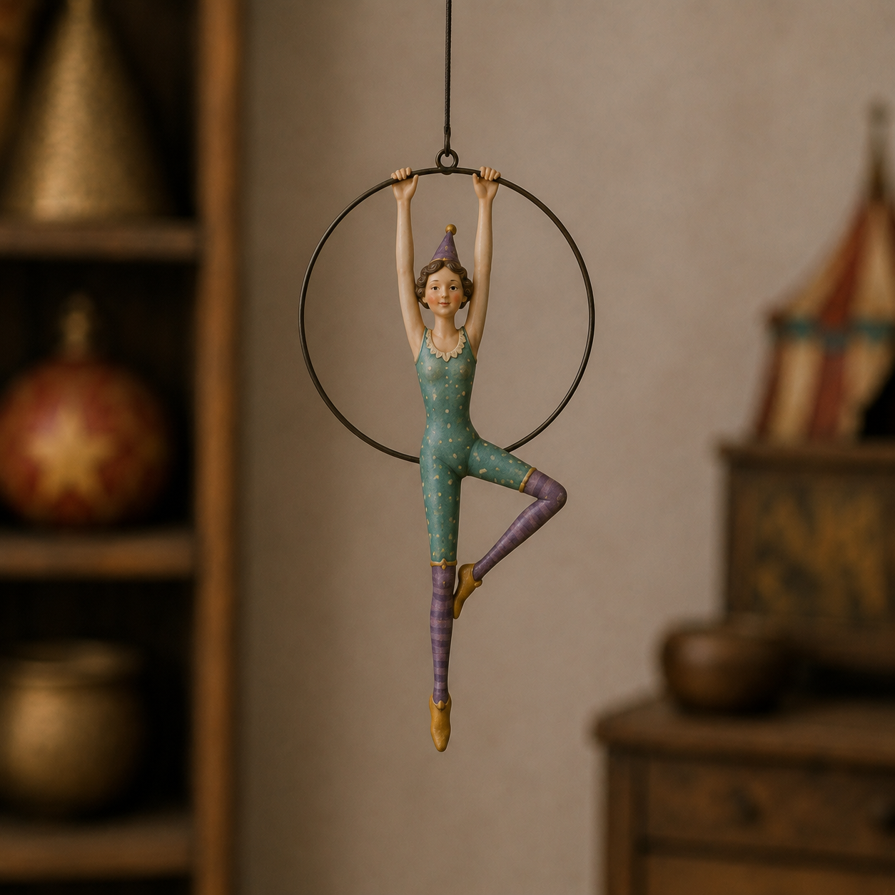 The Graceful One teal aerial hoop acrobat