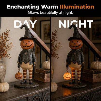 🎃 Pumpkin Witch Lantern Halloween Statue
