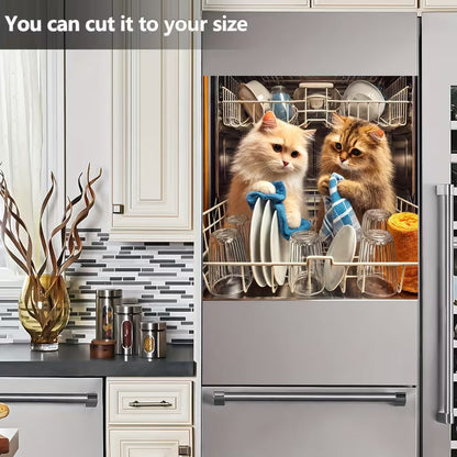 Reusable Halloween-Themed Magnetic Dishwasher Cover – Kitchen Decor for a Spooky Atmosphere