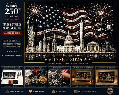 America 250th Anniversary Pearl Art Kit – Stars & Stripes Skyline Limited Edition
