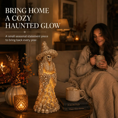 🎃Glowing Skull Witch Halloween Statue | Cozy Spooky Indoor Decor
