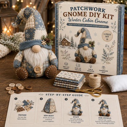 🧵DIY Patchwork Gnome Kit – Create Your Own Adorable Gnome 🧙‍♂️
