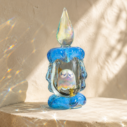 Tiny Ghost in a Glass Candle – Sun-Catching Collectible Figurine
