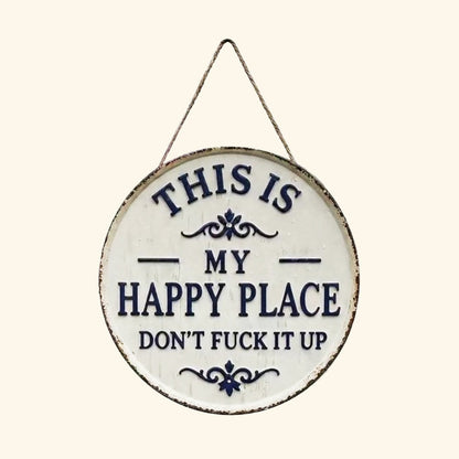 📢📢LAST DAY SALE 50% OFF✨Happy Place – Vintage Statement Metal Sign