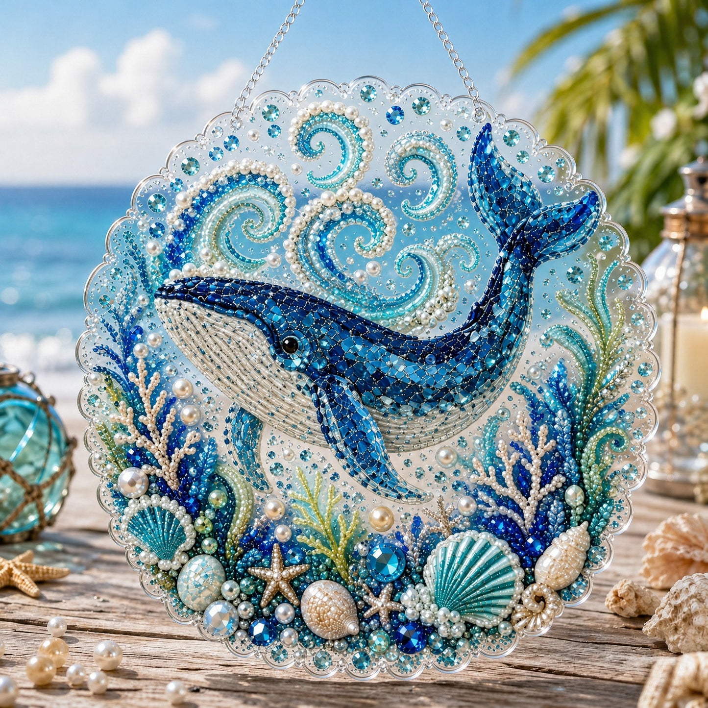 🌊✨Ocean Pearl Art DIY Hanging Ornament Kit | Relaxing DIY Craft to Create Stunning Coastal Artwork(📦Buy 2 Free Shipping)