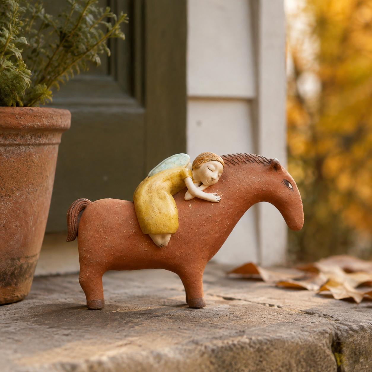 Dreaming Together Girl & Horse Figurine