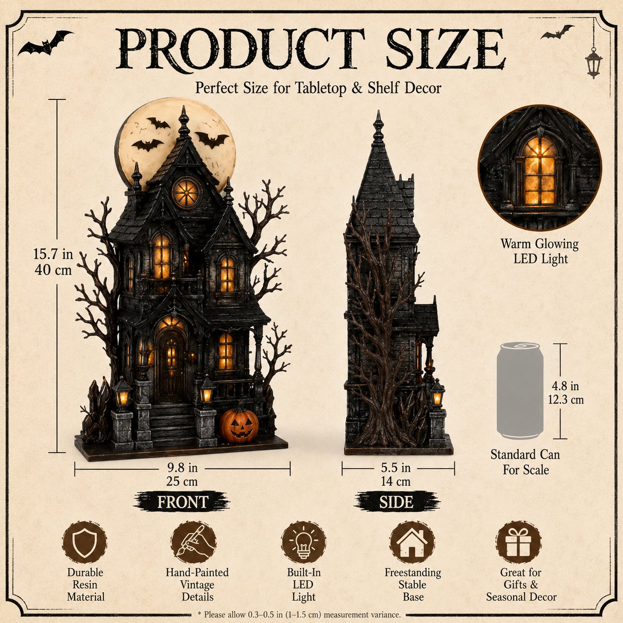 🧙🖤Lighted Halloween Haunted House & Character Figurine Collection