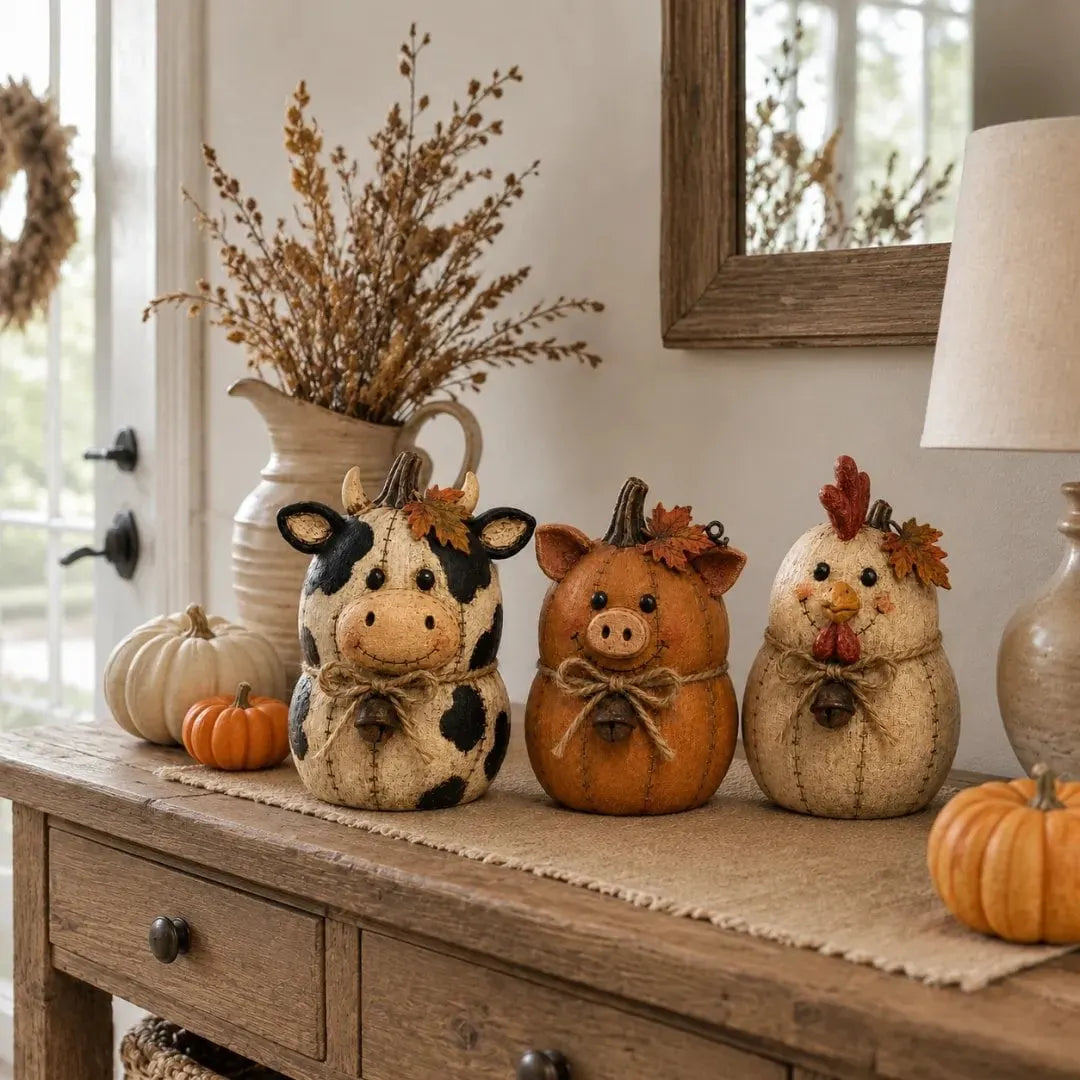 🎃Rustic Farm Pumpkin Friends Decor