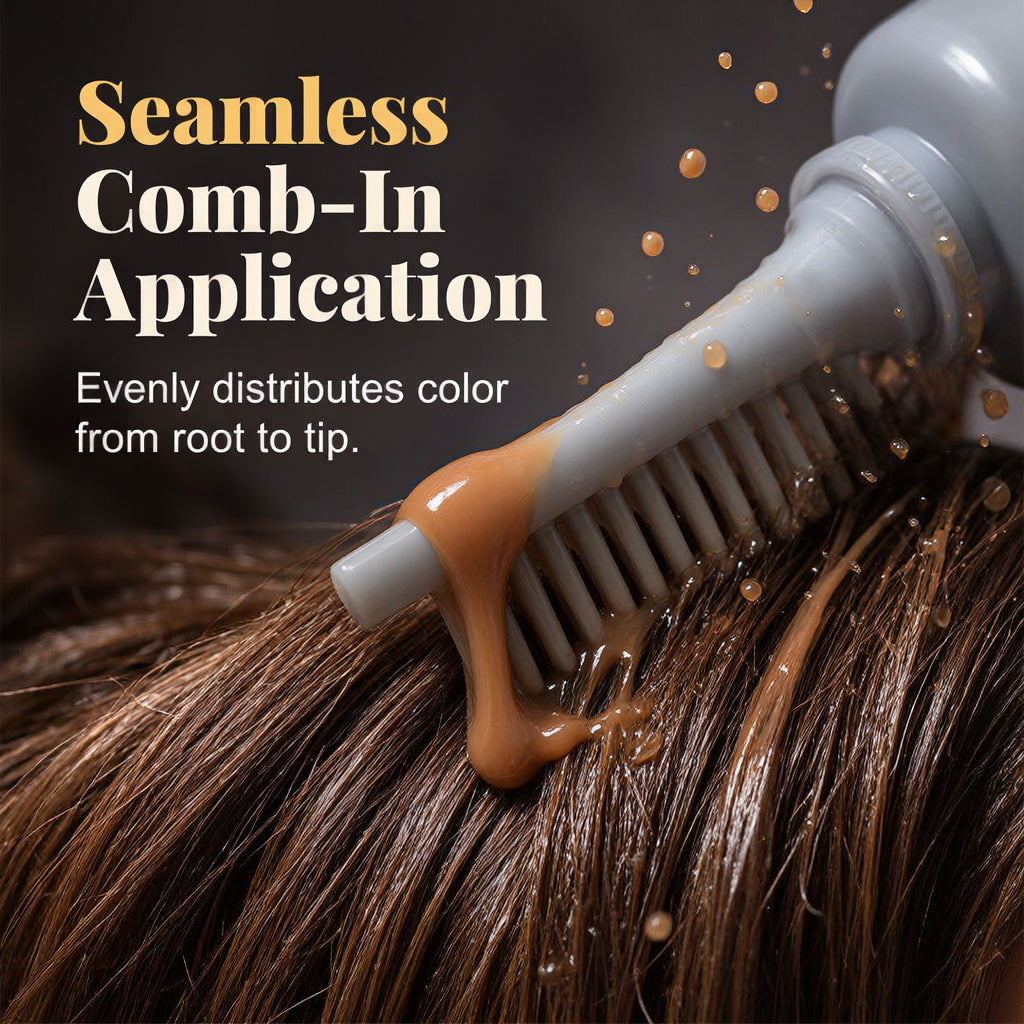 🌿 Plant-Based Comb-In Hair Dye – Easy, Gray Coverage, Nourishing Formula ✨