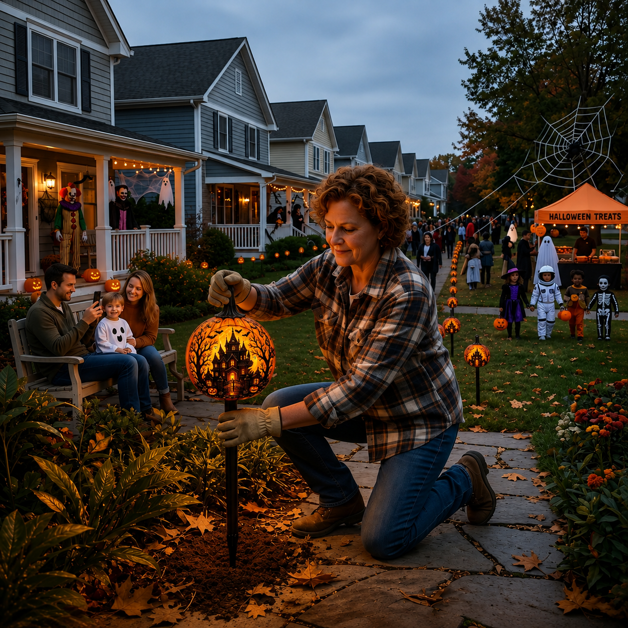 🎃 Solar Pumpkin Stake Light – Spooky LED Decor for Halloween Nights 👻