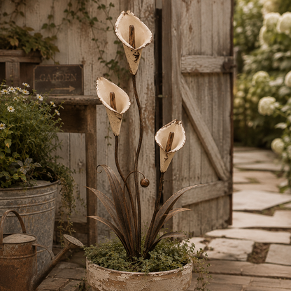 Vintage Metal Calla Lily Garden Stake